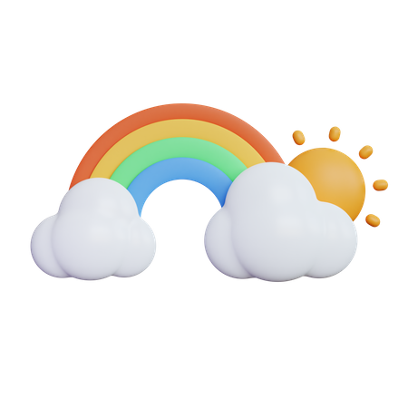Premium PSD  Rainbow cloud weather 3d illustration