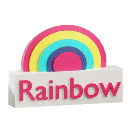 3 D Rainbow Illustration On A Transparent Background 3D Icon