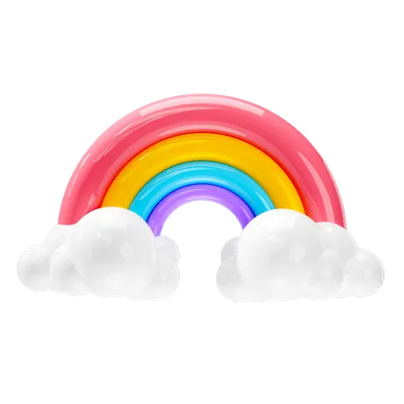 Rainbow Icon Weather Forecast Sign 3D Icon