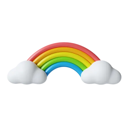 3 D Render Illustration Of A Rainbow With Clouds Symbolizing LGBTQ Pride And Inclusivity Ideal For Pride Month Celebrations And Diversity Visuals 3D Icon
