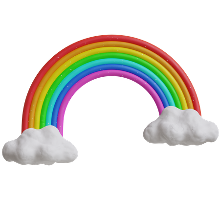 Rainbow And Cloud  3D Icon