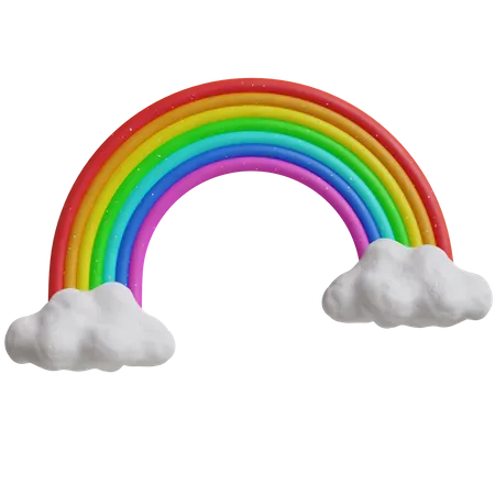 Rainbow And Cloud 3 D Illustration 3D Icon