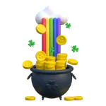 Rainbow Cauldron With Patrick Coins