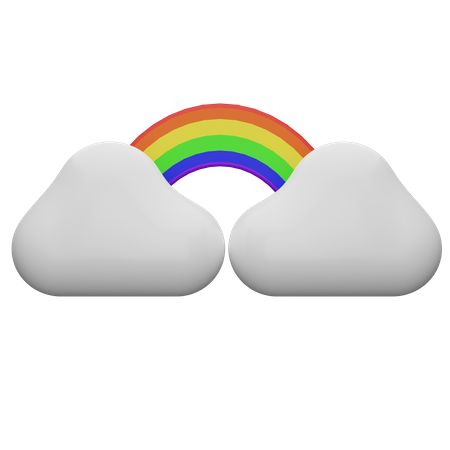 Rainbow Cloud  3D Illustration