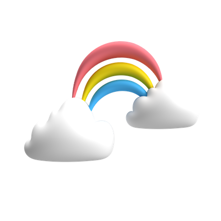 Rainbow Cloud  3D Illustration