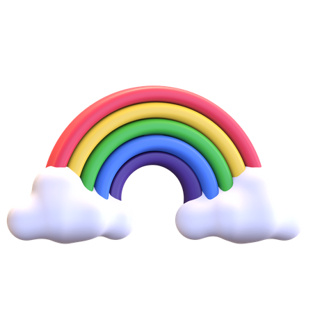 Rainbow Cloud  3D Illustration