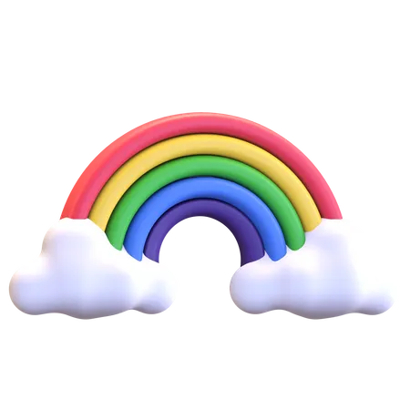 Rainbow Cloud  3D Illustration