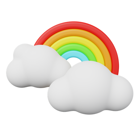 Rainbow cloud 3D Illustration