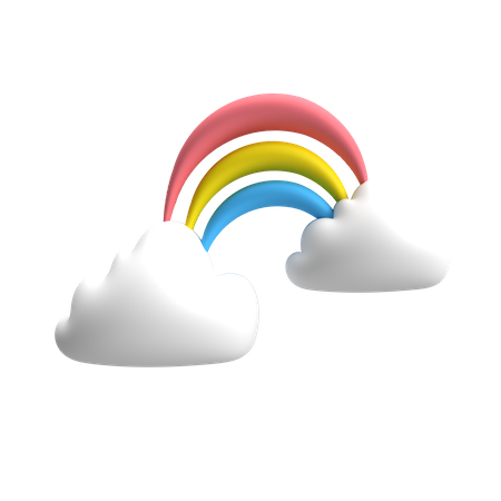 Rainbow Cloud 3D Illustration