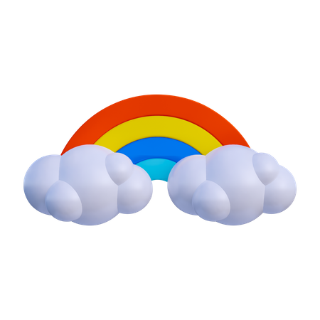 Rainbow Cloud 3D Illustration