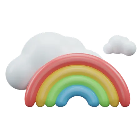 Rainbow Cloud  3D Icon
