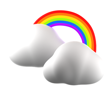 Rainbow clouds  3D Icon