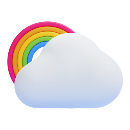 Rainbow Cloudy  3D Icon