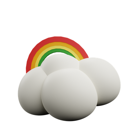 Rainbow cloudy  3D Icon