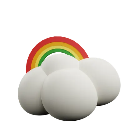 Rainbow cloudy  3D Icon