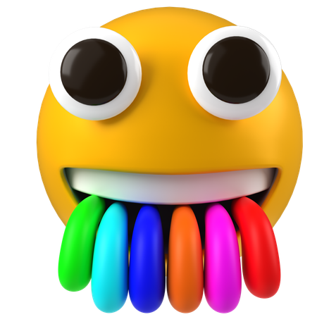 Rainbow Face  3D Icon