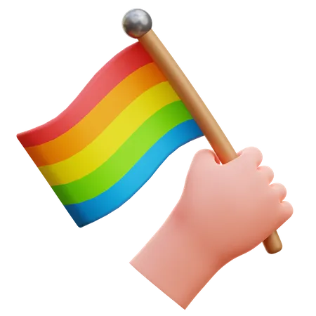 Rainbow Flag  3D Illustration