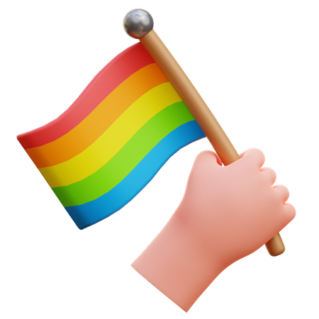 Rainbow Flag 3D Illustration