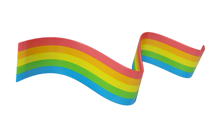 3 D Render Of A Vibrant Rainbow Ribbon Flowing Gracefully Symbolizing LGBTQ Pride And Support Perfect For Pride Month Diversity And Inclusion Campaigns Celebrating Love And Equality 3D Icon