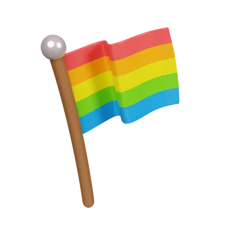 3 D Render Of A Vibrant LGBTQ Pride Flag Symbolizing Diversity Inclusivity And Equality Perfect For Pride Month Celebrations Social Campaigns And Awareness Materials 3D Icon