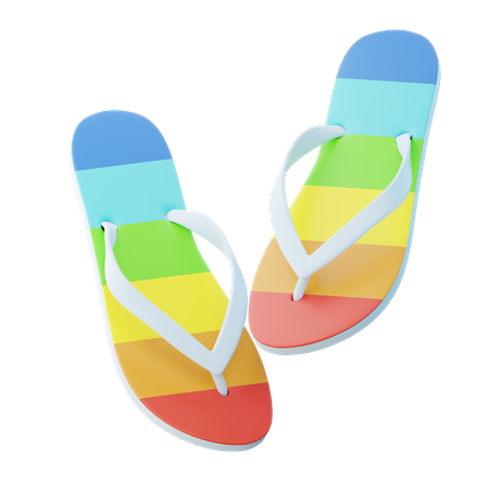 Rainbow Flip-Flops  3D Icon