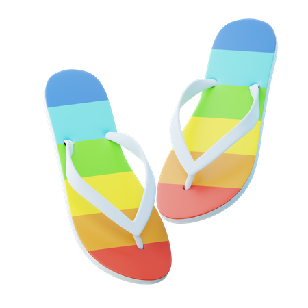 Rainbow Flip-Flops  3D Illustration