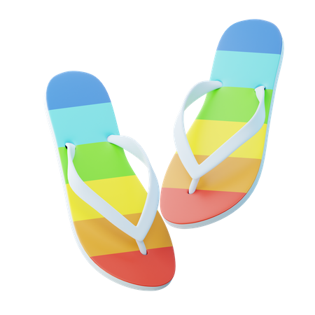Rainbow Flip-Flops 3D Illustration