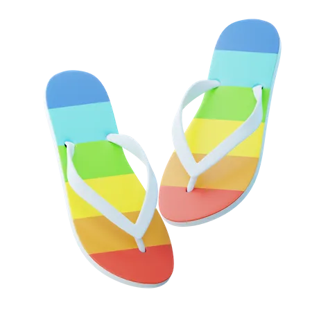 Rainbow Flip-Flops  3D Illustration