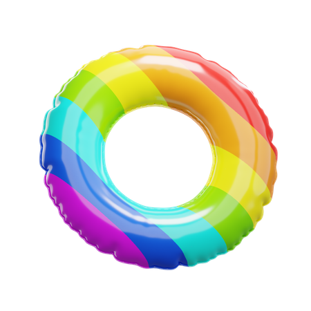 Rainbow Floating ring 3D Illustration