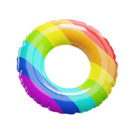Rainbow Floating ring  3D Illustration