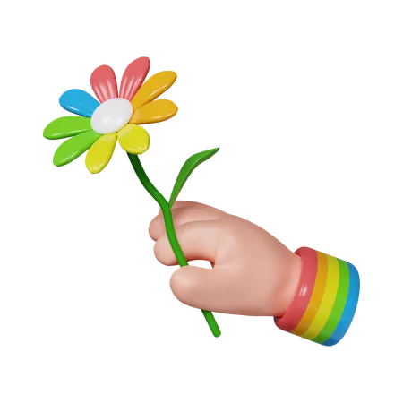 Rainbow Flower  3D Icon