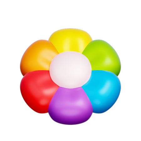 Rainbow Flower  3D Icon