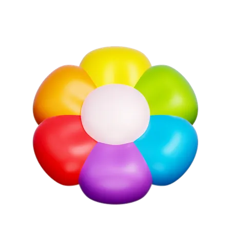 Rainbow Flower  3D Icon