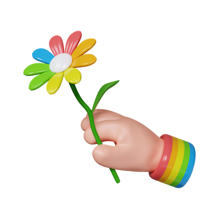Rainbow Flower  3D Icon