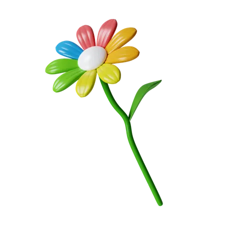 3 D Render Of A Colorful Rainbow Flower Representing LGBTQ Pride Diversity And Inclusivity Ideal For Pride Month Celebrations Social Campaigns And Awareness Materials 3D Icon