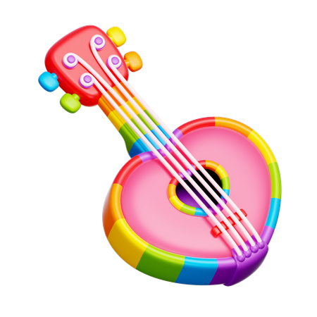 Rainbow Guitar  3D Icon