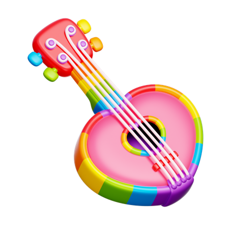 Rainbow Guitar  3D Icon