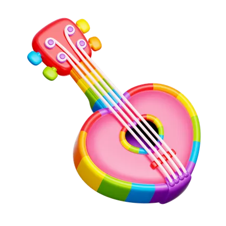 Rainbow Guitar  3D Icon