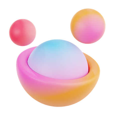 Rainbow Half Circle Abstract  3D Icon