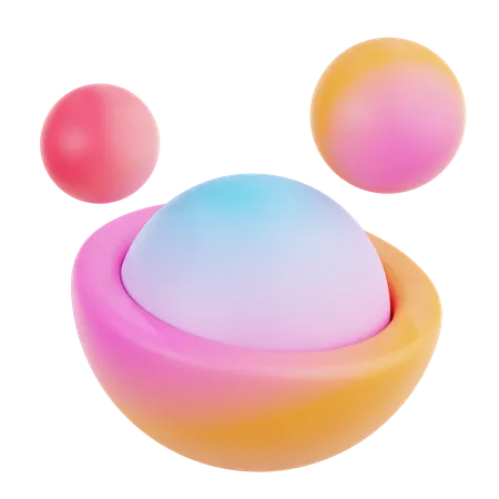 Rainbow Half Circle Abstract  3D Icon