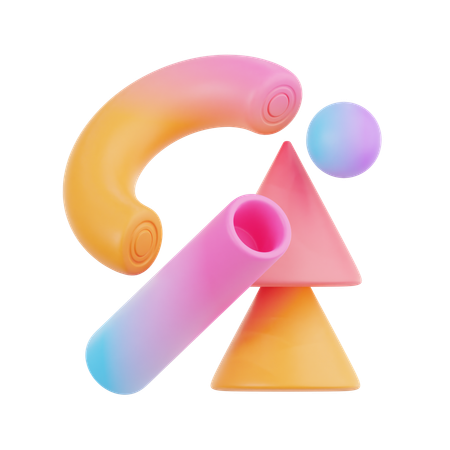 Rainbow Half Torus Abstract  3D Icon