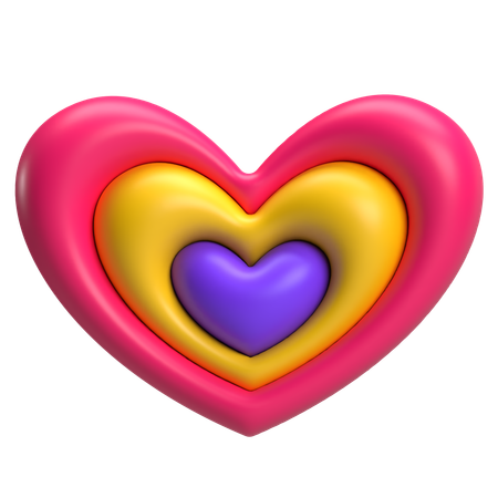 Rainbow Heart  3D Icon