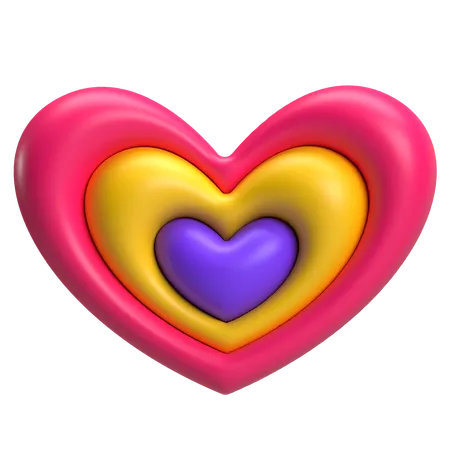 Rainbow Heart  3D Icon