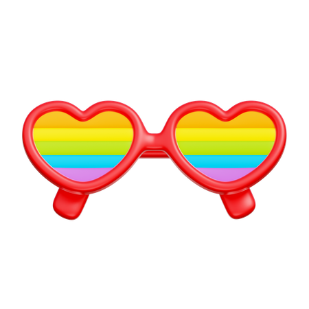 Rainbow Heart Sunglasses  3D Icon