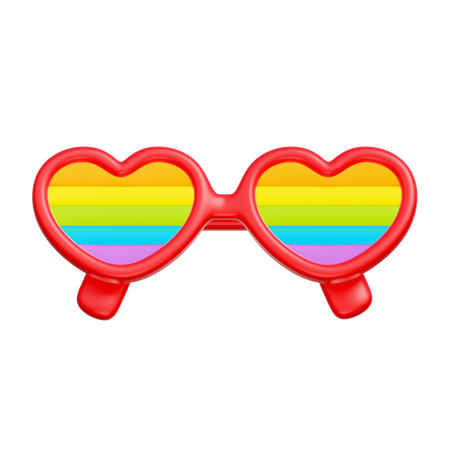 Rainbow Heart Sunglasses  3D Icon