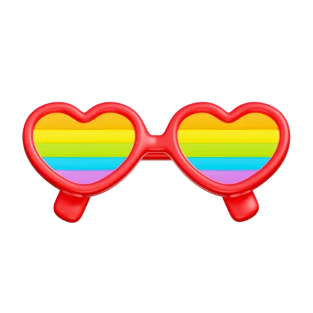 Rainbow Heart Sunglasses  3D Icon
