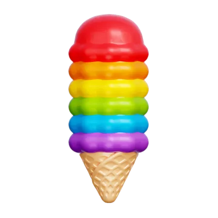 Rainbow Ice Cream  3D Icon