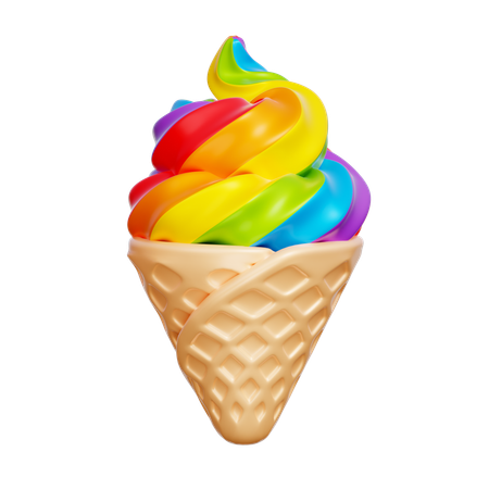 Rainbow Ice Cream  3D Icon