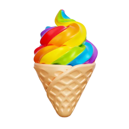 Rainbow Ice Cream  3D Icon