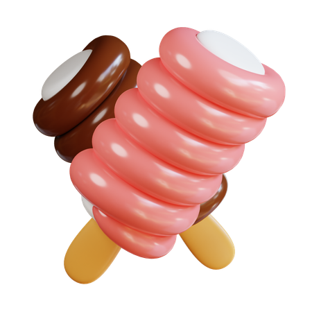 Rainbow Ice Cream  3D Icon